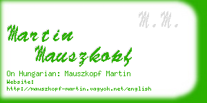 martin mauszkopf business card